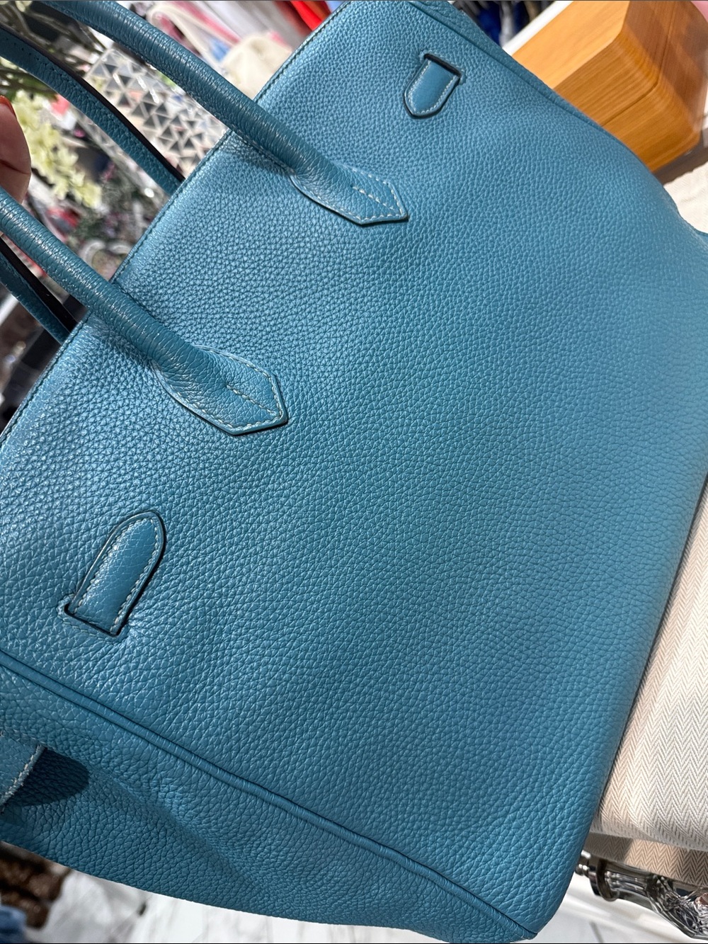 Authentic Hermes Togo Birkin 35 Blue Jean - Picture 9 of 16